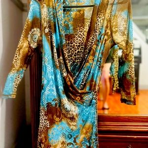 Karen Kane sheer leopard print shirt